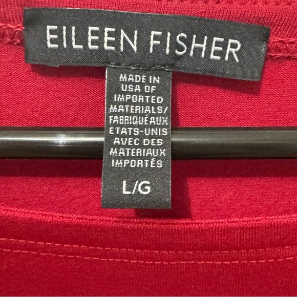 Eileen Fisher Red Classic Blouse Size Large - Picture 3 of 4